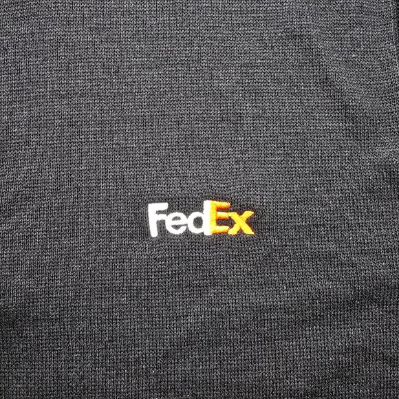 Fedex Sweatshirt Mens 4XL Black 1/4 Zip Pullover Employee Uniform Work Wear - Picture 3 of 7